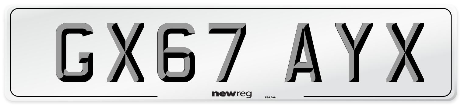 GX67 AYX Number Plate from New Reg